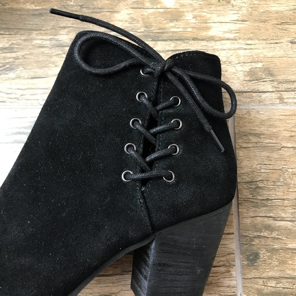 Jessica Simpson side lace bow black suede bootie 6 - Picture 3 of 7